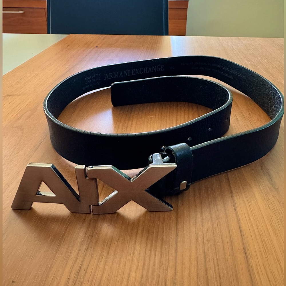 COPY - ARMANI EXCHANGE - Genuine Leather Black Belt Size 30
